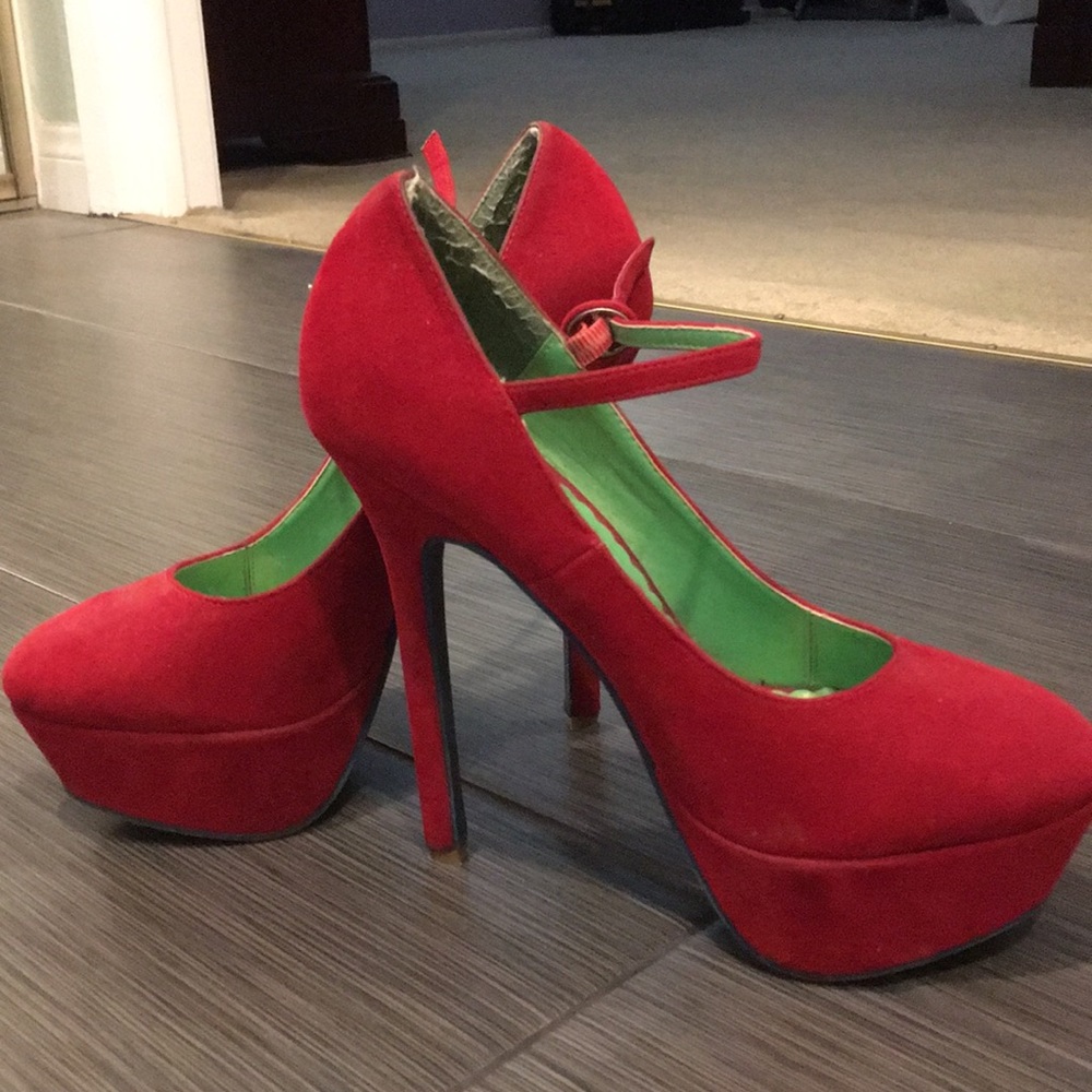 Red Platform Heels